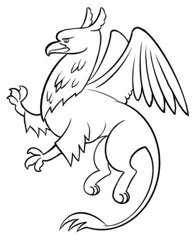 Griffin Flying Coloring Page